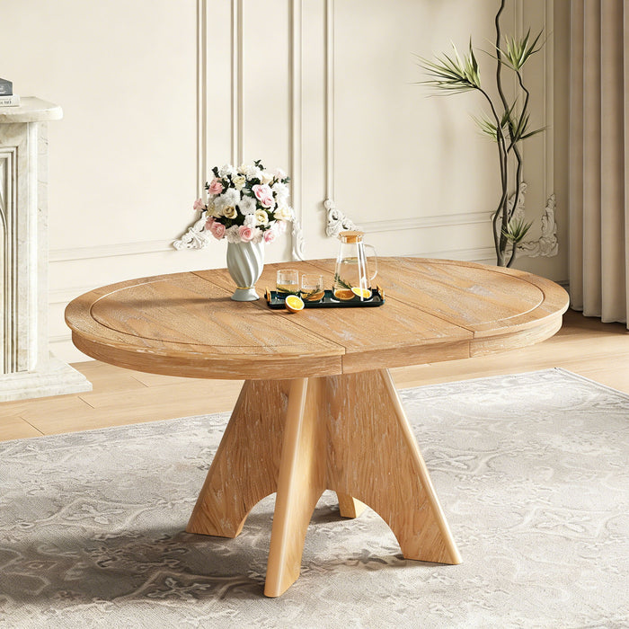 Extendable Dining Table With Sturdy Crossed Legs Hearth and Haven