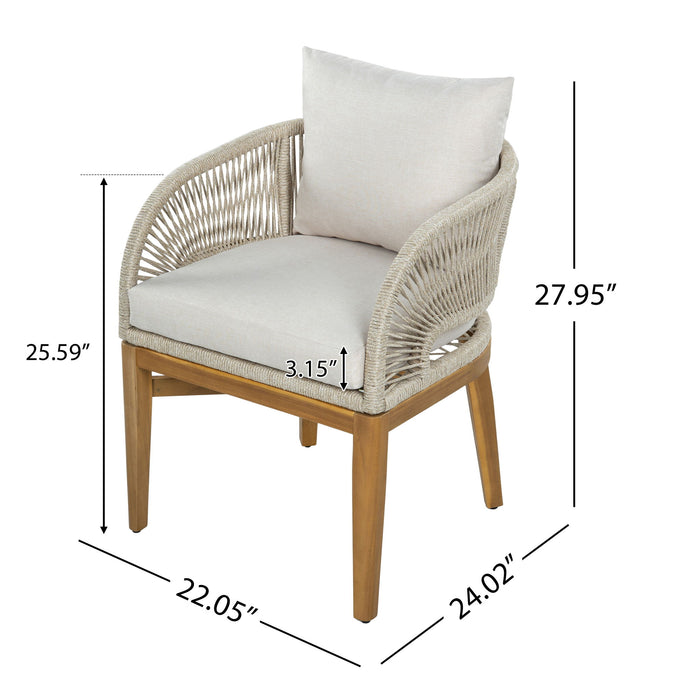 Outdoor Dining Chairs With Cushion (Set of 2) Noble House