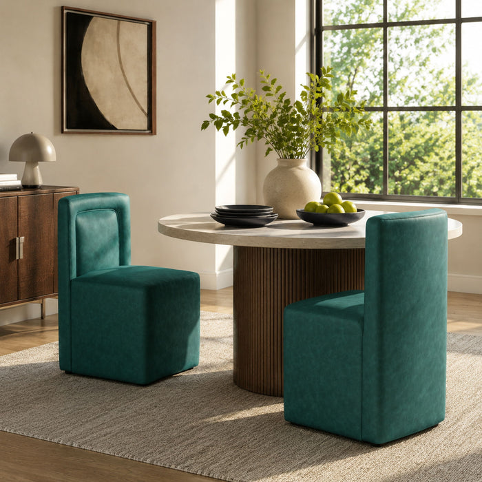 Vintage Upholstered Dining Chairs (Set of 2) Noble House
