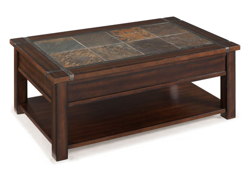 Roanoke - Rectangular Lift Top Cocktail Table (With Casters) - Cherry And Slate Magnussen Furniture