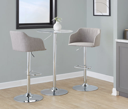 Daniella - Contemporary Adjustable Barstool With Swivel - Light Gray Lumi Source