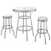 Midge - 3 Piece Round 1950S Bistro Pub Bar Table Set With Upholstery - White Furniture Max