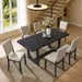 Dining Table Set, Rectangular Kitchen Table With Upholstered Chairs Home Essentials