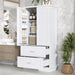 Tall Bathroom Storage Cabinet With 2 Doors And Drawers, Adjustable Shelf Hearth and Haven