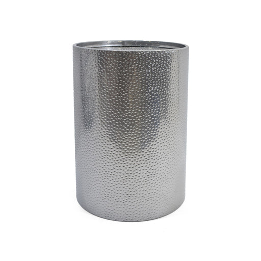 Modern Round Accent Table With Hammered Surface Noble House