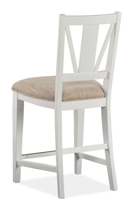 Heron Cove - Counter Chair With Upholstered Seat (Set of 2) - Chalk White Magnussen Furniture