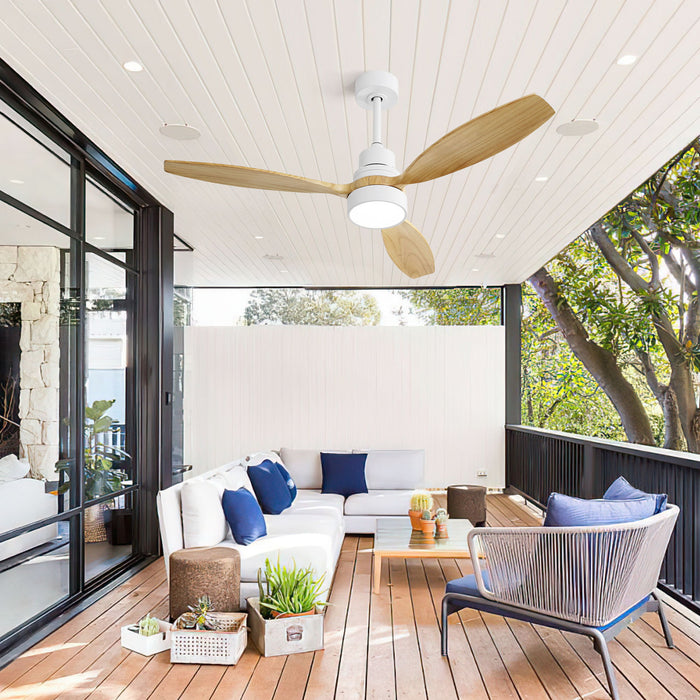 52" Integrated LED Ceiling Fan With Remote Control And Blades For Living Room Daily Nest