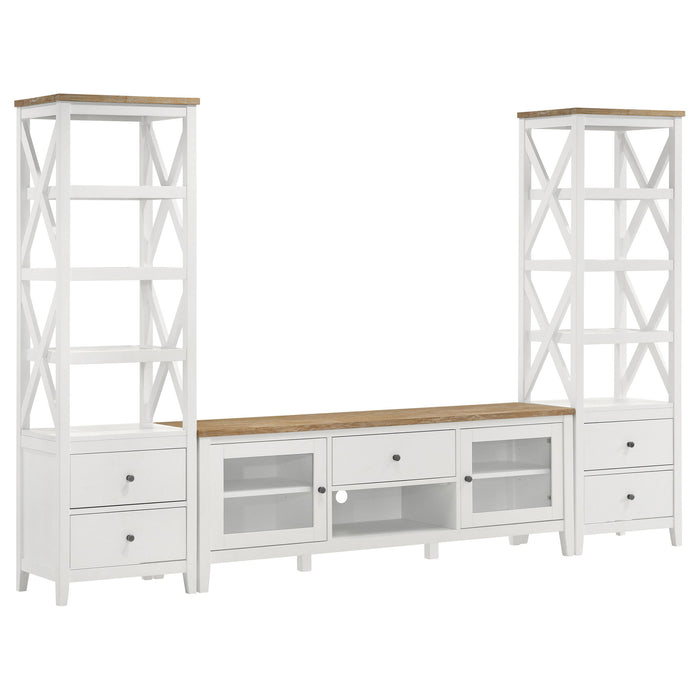 Evanston - 3 Piece 67" TV Stand - White Furniture Max