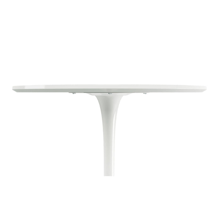 Rounded Manufactured Wood And Metal Bar Table - White
