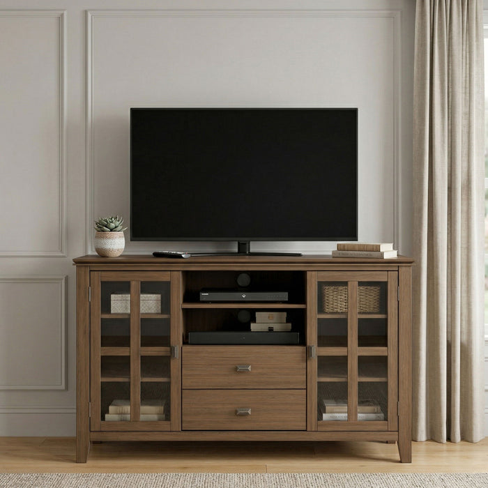Artisan - Tall TV Media Stand - Rustic Natural Aged Brown Simpli-Home