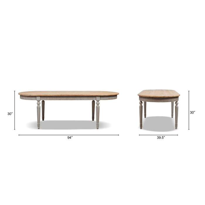 Colette - Oval Dining Table - Blue / Gray Jennifer Taylor Home
