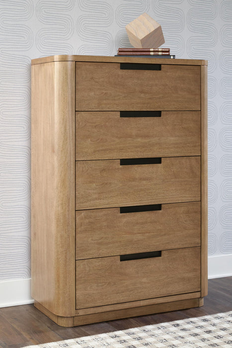 Pamaria - Five Drawer Chest - Light Brown Signature Design by Ashley®