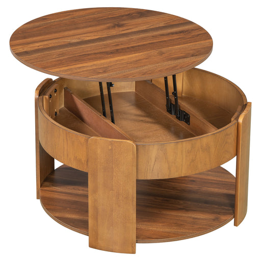 Round Lift Top Coffee Table With Hidden Storage Hearth and Haven