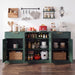 Large Fluted Buffet Sideboard, Wine Bar Storage Cabinet With 6 Doors & 2 Drawers Home Essentials