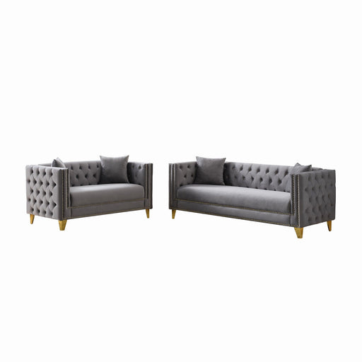 Deep Seat Sofa With Button Nailhead, Square Arm Couches Home Essentials