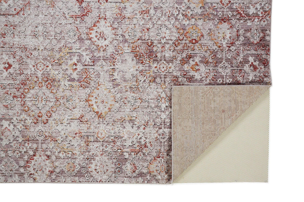 Abstract Stain Resistant Area Rug - Pink Ivory And Gray - 10' X 13'