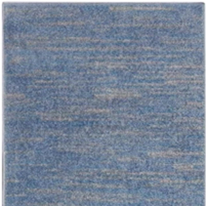 2' X 6' Striped Non Skid Indoor / Outdoor Runner Rug - Blue / Gray