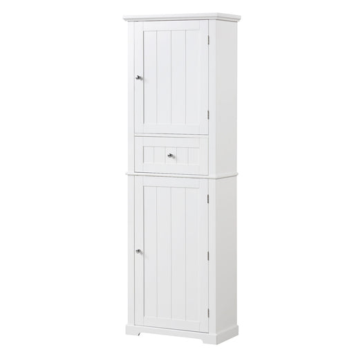 Tall Freestanding Bathroom Storage Cabinet With Drawer And Adjustable Shelf Hearth and Haven