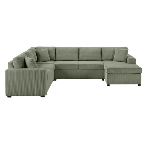 Oversized Sectional U-Shaped Sofa With Chaise Lounge And Three Soft Throw Pillows Hearth and Haven
