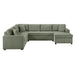 Oversized Sectional U-Shaped Sofa With Chaise Lounge And Three Soft Throw Pillows Hearth and Haven
