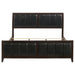 Eastern King Panel Bed With Upholstered Headboard And Footboard - Cappuccino Furniture Max