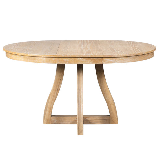 Round Extendable Dining Tabl, Middle Leaf, Curved Legs Hearth and Haven