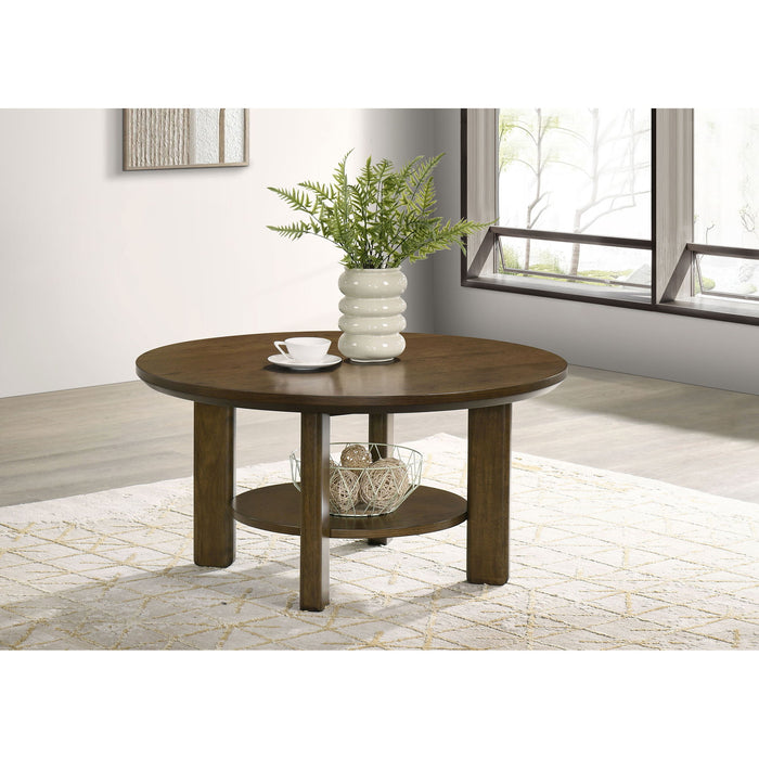 Crispin - Round Table With Lower Shelf Furniture Max