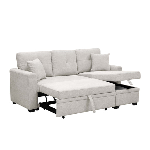 Upholstered Sectional With Pull Out Bed And Chaise Storage Home Essentials