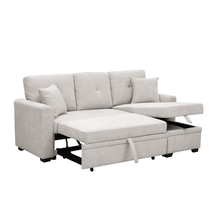 Upholstered Sectional With Pull Out Bed And Chaise Storage Home Essentials