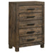 Bren - 5 Drawer Chest With Handles And Block Legs - Rustic Furniture Max