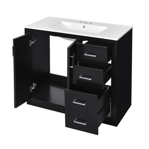 Bathroom Vanity With Sink Combo, Storage Cabinet, Freestanding Set With 3 Drawers & Soft Closing Doors Hearth and Haven