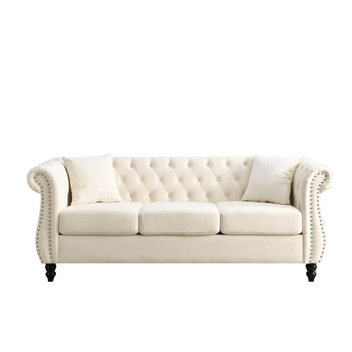 Chesterfield Sofa With Rolled Arms And Nailhead Trim Home Essentials