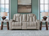 Elevate Edges - Glide Reclining Loveseat With Console - Coin Signature Design by Ashley®