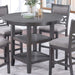 5 Piece Counter Height Dining Set With Storage Shelves Round Table And Upholstered High Chairs - Gray Home Essentials