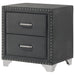 Upholstered 2 Drawer Nightstand With Accents Furniture Max