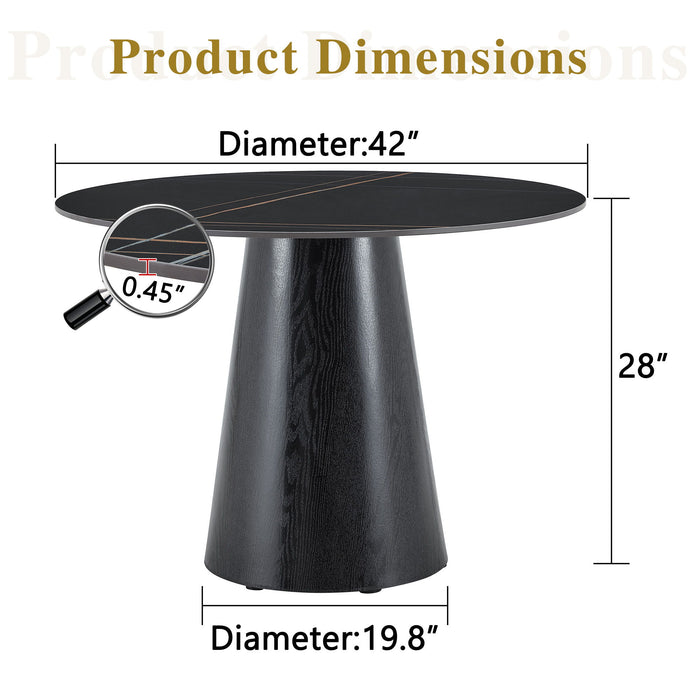 Round Dining Table - Black Home Essentials