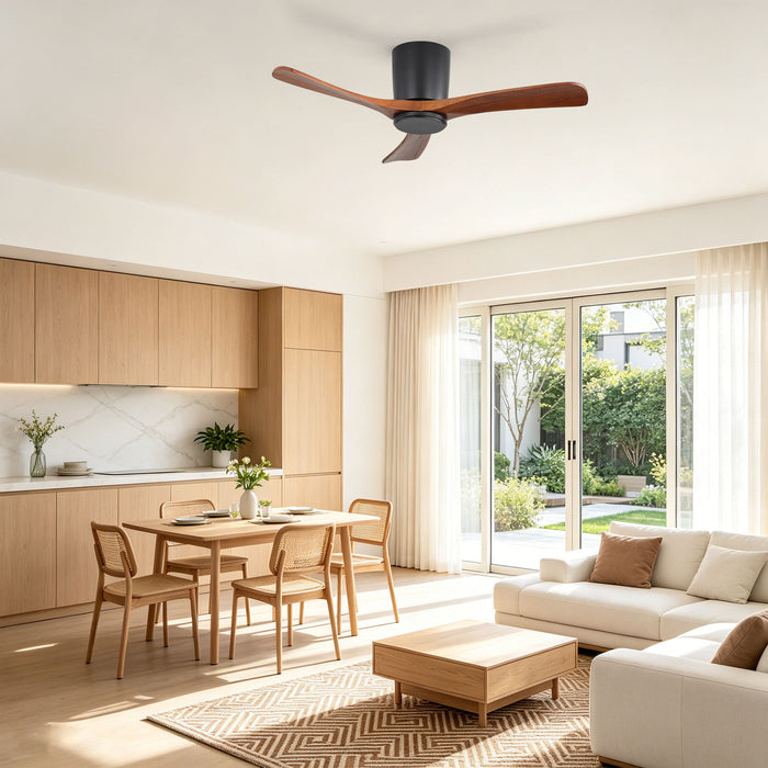 42" Flush Mount Ceiling Fan With 3 Blades, DC Reversible Motor Daily Nest