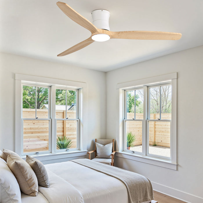 52" Ceiling Fan With Light, Dimmable DC Reversible Motor, 3 Blades Daily Nest