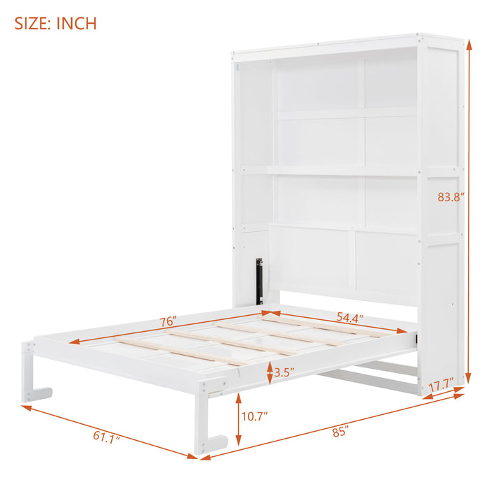 Murphy Wall Bed With Shelves, Space Saving