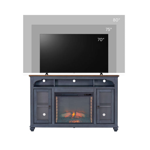 Fireplace TV Stand For TVs Up To 80" - Blue Home Essentials