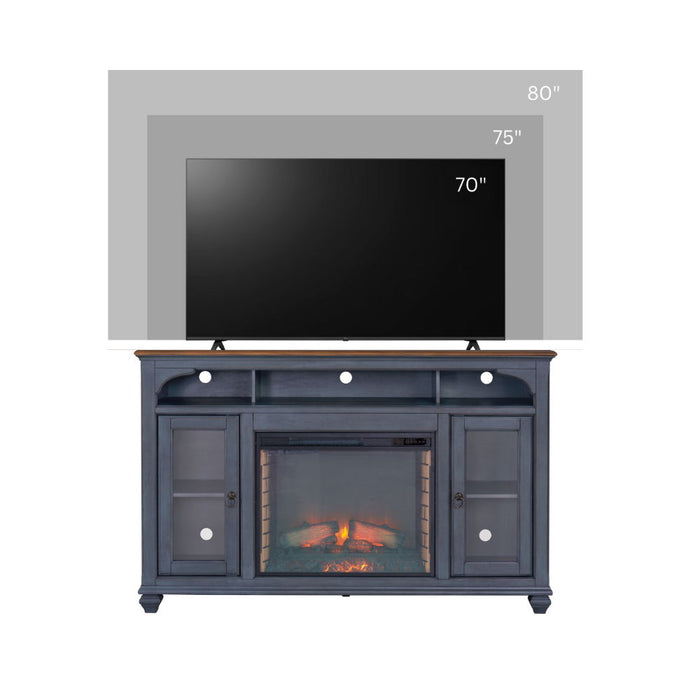 Fireplace TV Stand For TVs Up To 80" - Blue Home Essentials