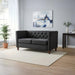 Button Tufted Loveseat, 2 Seater With Square Arm Couch For Living Room US Pride