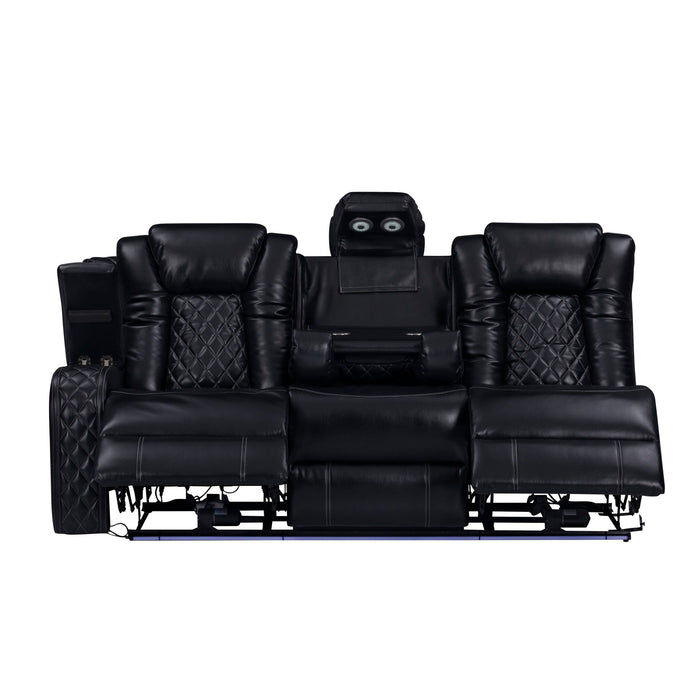 Orion II - LAF Sofa With Dual Recliner - Black