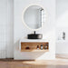 Floating Bathroom Vanity With Glossy Round Vessel Sink Home Essentials
