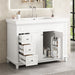 Bathroom Vanity & Sink, 6 Soft Close Drawers & Double Doors - White Noble House