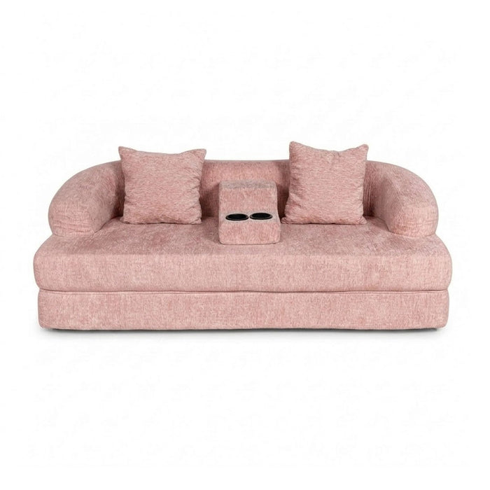2 In 1 Convertible Sleeper Sofa Bed With Cup Holders Home Essentials