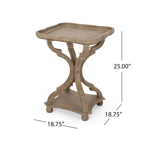 French Country Accent Table With Hourglass Design - Natural Noble House