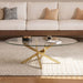 Oval Coffee Table For Living Room - Gold Home Essentials