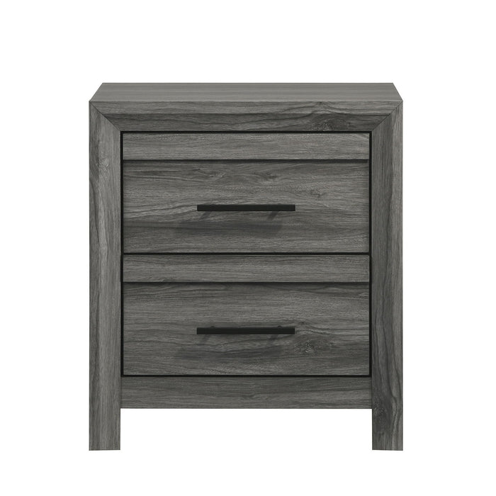Denver - 2 Drawer Nightstand - Gray Matrix Furniture Group