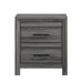 Denver - 2 Drawer Nightstand - Gray Matrix Furniture Group